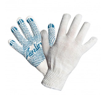 Перчатки AIRLINE ХБ с ПВХ покрытием, белые, пара, 150Т/7,5класс#425328