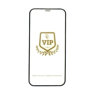 Защитное стекло iPhone 12/12 Pro (6.1) VIP (тех упаковка) Черное#1740008