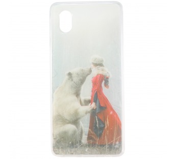 Чехол-накладка №5 для Samsung A01 Core девушка и медведь#938148