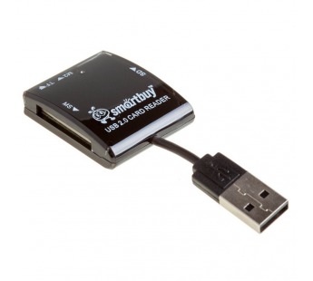 Картридер Smartbuy SBR-713 USB 2.0 - SD/microSD/MS/M2, черный#2141973