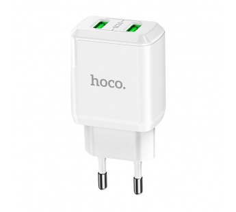 Сетевое зарядное устройство USB Hoco N6 ( 3A, 2 порта, быстрая зарядка QC 3.0) Белый#1554140