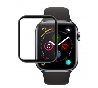 Защитная пленка "Полное покрытие" для Apple Watch 4/5/6 (44 мм) Черная ( силикон )#446092