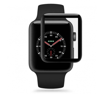 Защитная пленка "Полное покрытие" для Apple Watch/2/3 (38 мм) Черная ( силикон )#446096