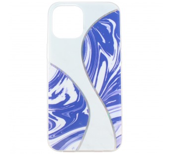 Чехол-накладка №3 узор под мрамор для iPhone 12 mini синий#430951