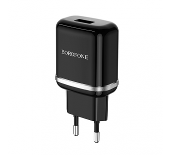 Адаптер Сетевой Borofone BA36A High QC3.0 1USB/5V/3A (black)#1547249