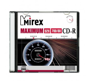 Диск CD-R MIREX MAXIMUM 700 Мб 52x Slim case (1/200)#430306