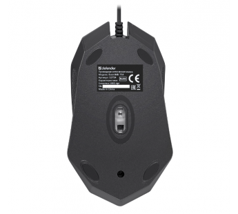 Мышь оптическая DEFENDER Event MB-754, черный, USB, проводная, Количество кнопок: 2 + колесо-кнопка#1950299