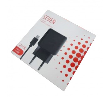                         Сетевое ЗУ USB Seven 2USB 2.1A+1A + кабель Micro USB (черный)#452833