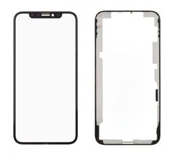 Стекло для переклейки на iPhone XS + рамка + OCA (черный)#451370