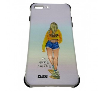 Чехол iPhone 7/8 Plus Силикон Противоударный принт Elen Белый#432985