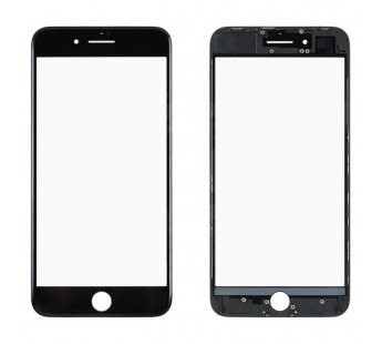 Стекло для переклейки на iPhone 8 Plus в рамке + OCA (черный)#451563