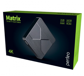 Ресивер  Perfeo SMART TV BOX "MATRIX", Android 9.0, Amlogic S905X2, 2G/16Gb, Bluetooth 4.1#1461911