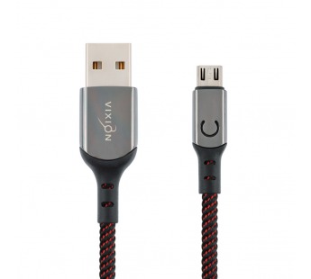 Кабель USB VIXION (K9 Ceramic) microUSB (1м) (черно/красный)#447729