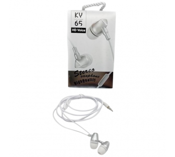 Наушники KY-65 с микрофоном Белые#2117626