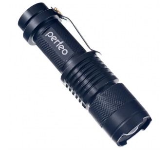 Фонарь Perfeo LT-031-A Black, светодиодный  200LM, CREE Q5, аккумулятор 14500+1*AA, Zoom, 3 режима#446265