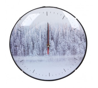 Часы настенные Perfeo "PF-WC-006", круглые д. 30 см, без корпуса / зимний лес циферблат#445651