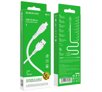 Кабель USB - Micro BOROFONE BX51 (белый) 1м#1856672