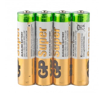 Батарейка GP Super LR03 AAA Alkaline 1.5V (4 шт. в блистере)#1402490
