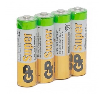 Батарейка GP Super LR6 AA Alkaline 1.5V (4 шт. в блистере)#1402489