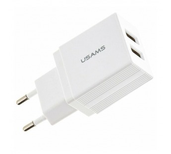                         Сетевое ЗУ USB USAMS CC090 T24 2USB/2,1A (белый)*#447089