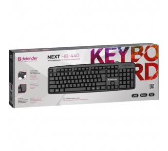 Клавиатура DEFENDER Next HB-440 RU,проводная черный,полноразмерная (1/20)#1785663