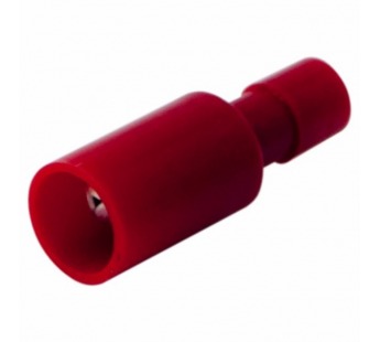 Разъём штекерный полностью изолированный красный (штекер D=4мм 0,5-1,5мм2) "Rexant"#1240675