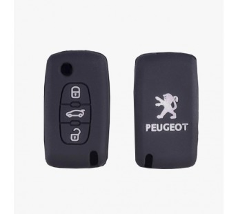 Чехол резиновый для смарт-ключа Peugeot 407, 408, 807, Citroen выкидной (3 кнопки)#2000650