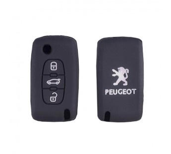 Чехол резиновый для смарт-ключа Peugeot 407, 408, 807, Citroen выкидной (3 кнопки)#2082016