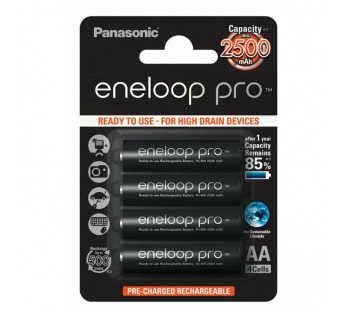 Аккумулятор AA 1.2V, 2500 mAh Ni-Mh Panasonic Eneloop Pro BL-4#2056076