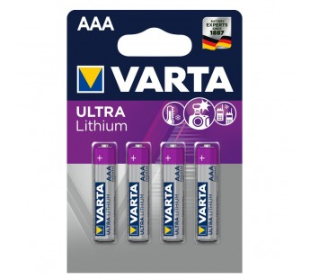 Элемент питания LR 03 Varta ULTRA Lithium BL-4#459474