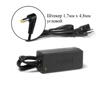 Блок питания импульсный 19,5В 2,05А 40Вт (штекер 1,7мм х 4,8мм. для HP, с сетевым шнуром) "TopON"#2100695
