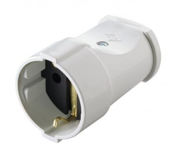 Штепсельное гнездо на провод с з/к "Makel" (белое)#2079561