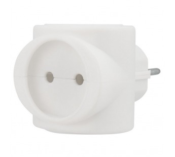 Тройник электрический, биметалл 220В, 6А (белый) "Rexant"#2007112