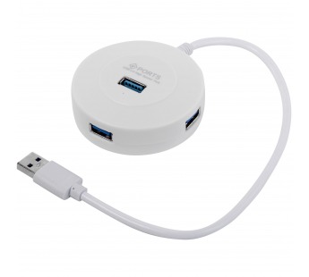 USB 3.0 хаб с выключателями, 4 порта, СуперЭконом круглый, белый, SBHA-7314-W#1641313