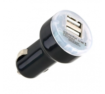 Автомобильный адаптер 1гн.USB 5В,1A+ 1гн.USB 5В, 2,1A (чёрный) "Rexant"