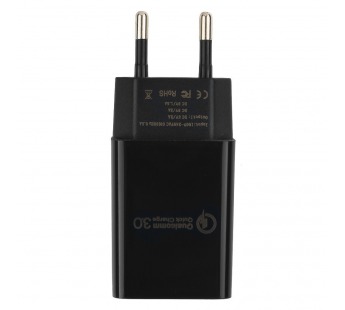 Адаптер постоянного тока 220В с выходом 1гн.USB 5V, 9V, 12V QC3.0 (чёрный) "Cablexpert"#1624527