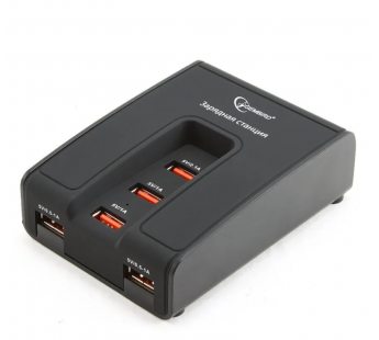 Зарядная станция с выходом 5гн.USB 5V, суммарно 5A (чёрный) "Gembird"#1632641