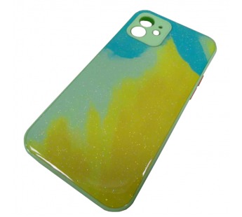                                 Чехол силикон-пластик iPhone 12/12 Pro (6,1") блестящий градиент бирюзовый/желтый*#1762914