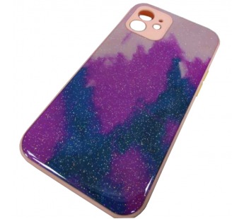                                 Чехол силикон-пластик iPhone 12/12 Pro (6,1") блестящий градиент фиолетовый/синий*