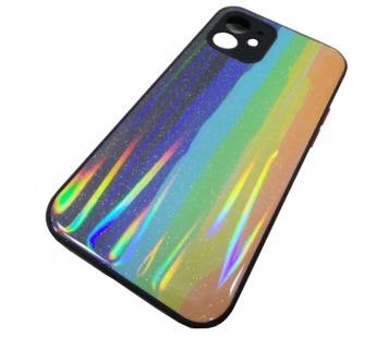                                 Чехол силикон-пластик iPhone 12/12 Pro (6,1") блестящий радуга черный*#1790928