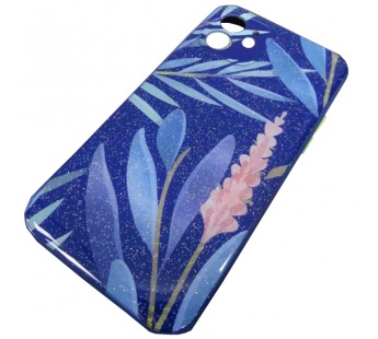                                 Чехол силикон-пластик iPhone 12/12 Pro (6,1") блестящий с рисунком синий (01)*#1716152