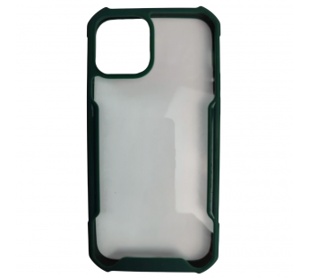                                 Чехол силикон-пластик iPhone 12/12 Pro (6,1") прозрачный с окантовкой темно-зеленый*#2134436
