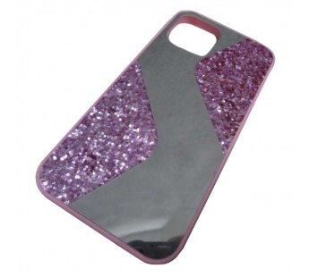                                 Чехол силиконовый iPhone 12/12 Pro (6,1") с блестками и зеркалом розовый*#1932264