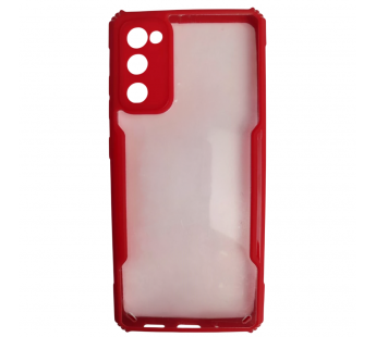                                     Чехол пластиковый Samsung S20 FE прозрачный с окантовкой красный*#2134437