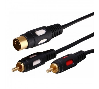 Шнур шт. Е5 - 2шт.RCA  1,5м Gold "Rexant"#1447089