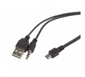 Шнур USB+шт.3,5мм - miniUSB 0,5м "Rexant"#1439536