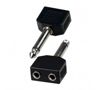 Переходник шт.6,3 - 2гн.3,5 моно (пластмасса)#2074853