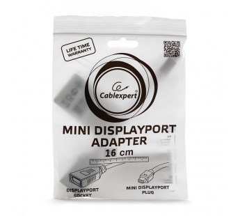 Переходник шт. mini DisplayPort - гн. DisplayPort  шнур 16см "Cablexpert"#685524