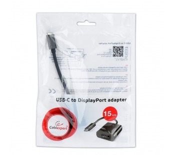 Переходник шт.USB Type-C - гн.DisplayPort, кабель 15см. "Cablexpert"#1611318