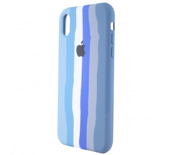 Чехол-накладка - Soft Touch для Apple iPhone XR (blue rainbow)#585902